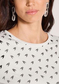 Langarmshirt mit Strass und Hahnentrittmuster thumbnail 6