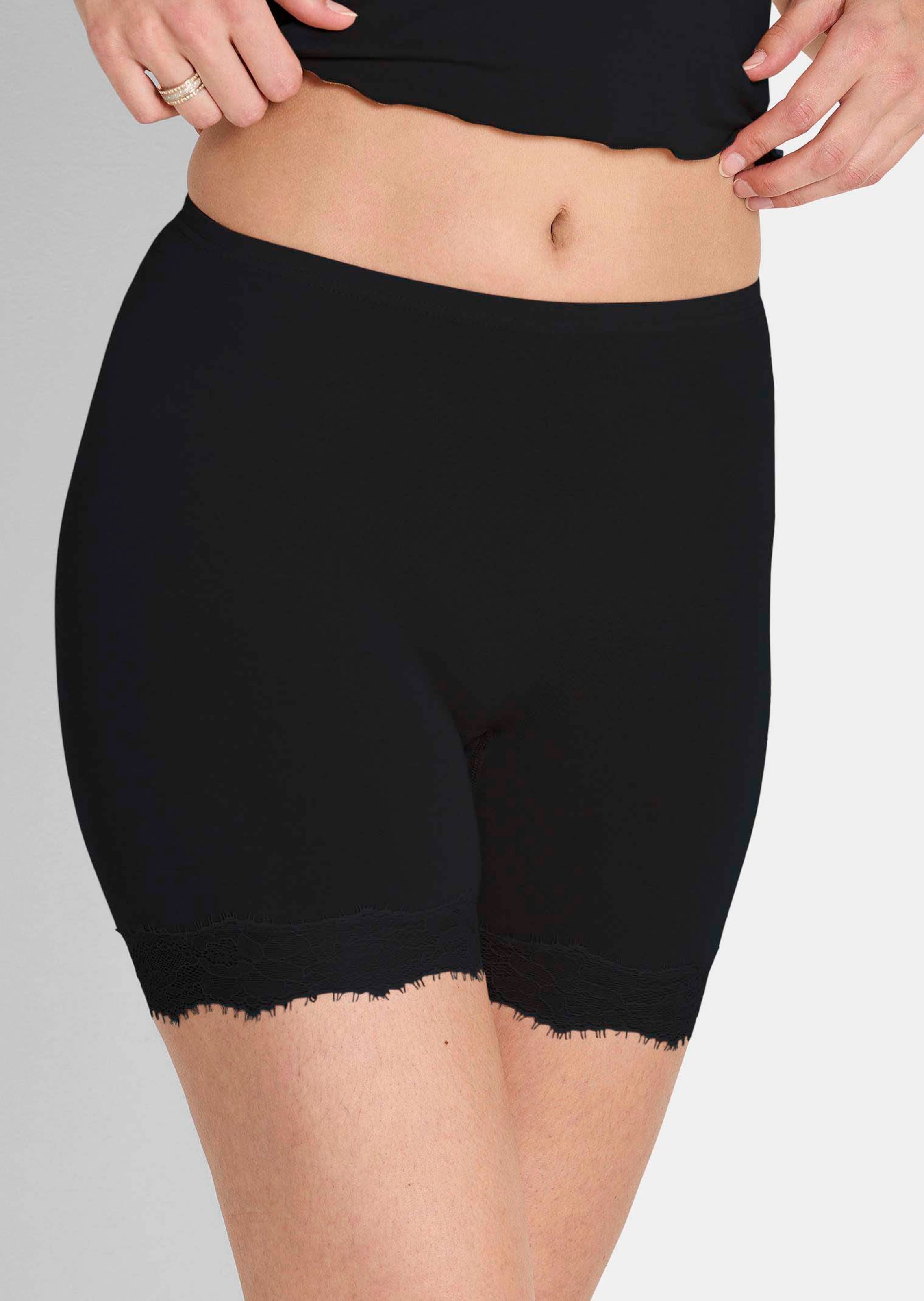 Lange Panty mit Spitze und Kaschmir