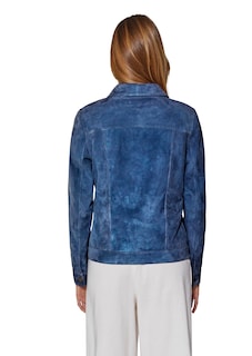Veste en cuir. Cuir velours de chèvre thumbnail 4