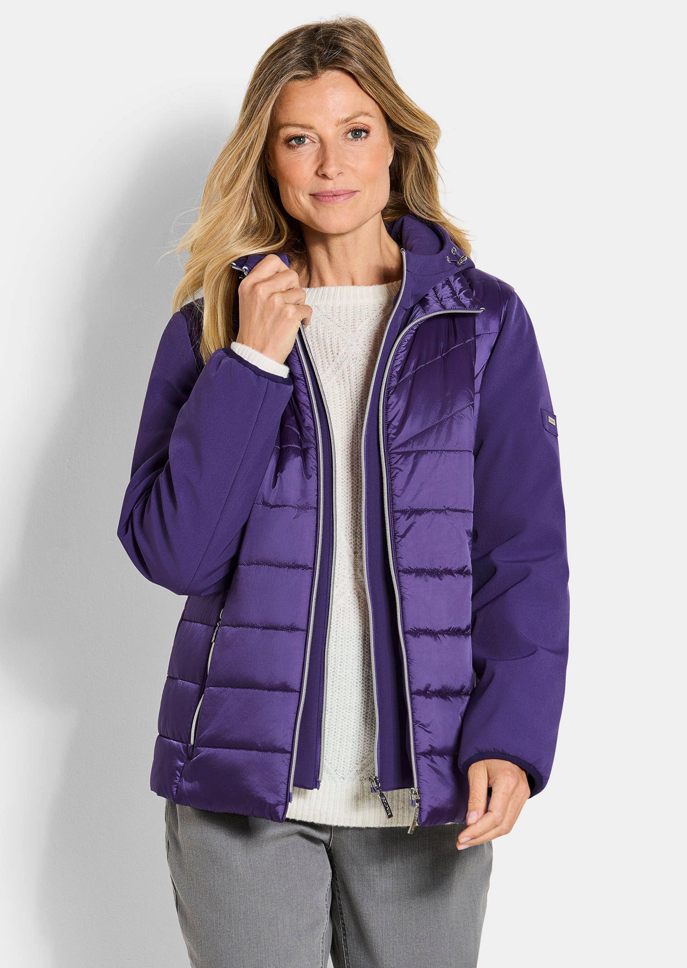 Steppjacke mit Ärmeln aus Softshell