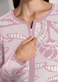 Blazer en maille à imprimé jacquard et zip thumbnail 6