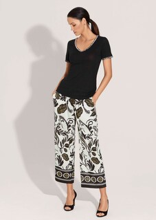Weite Schlupf-Hose mit Unikat-Print thumbnail 3