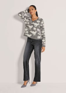 Pullover mit floralem Jacquard-Muster thumbnail 3