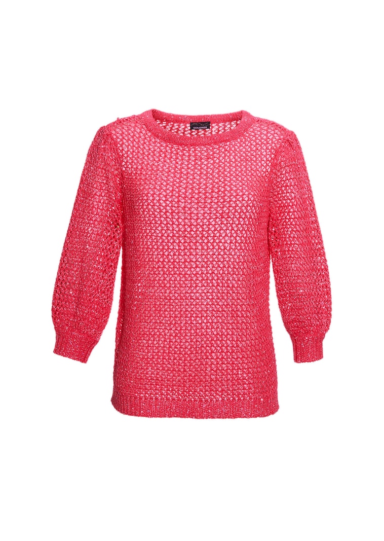 Femininer Pullover in Netzoptik mit Pailletten