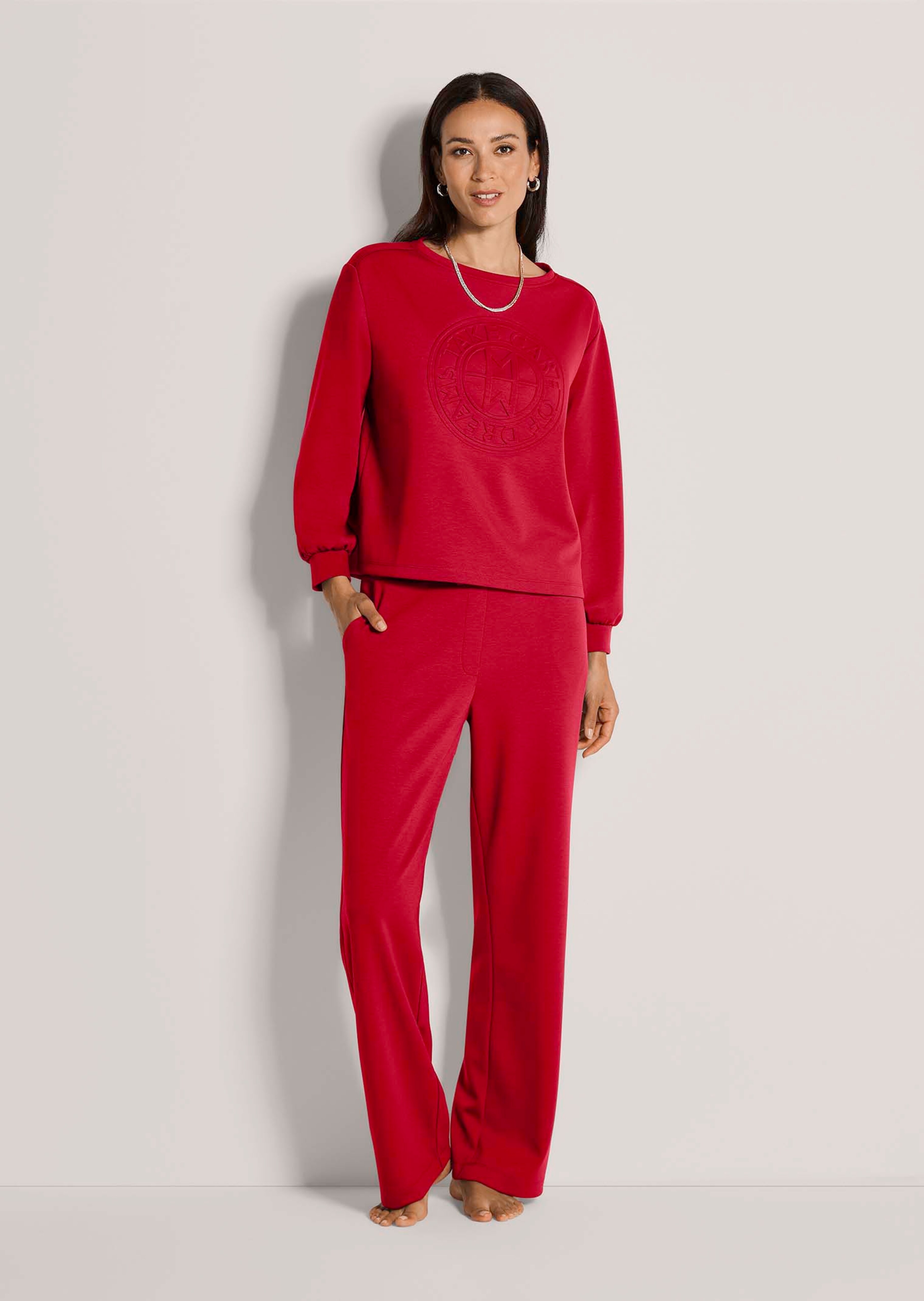 Sweatshirt avec imprimé en relief tendance