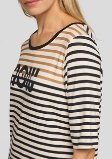 T-shirt à rayures avec inscription scintillante thumbnail 5