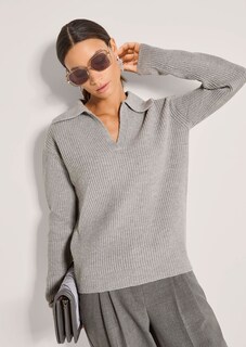 Schimmernder Pullover mit Polo-Kragen thumbnail 5