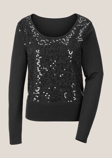 Rundhals-Pullover mit Pailletten thumbnail 2