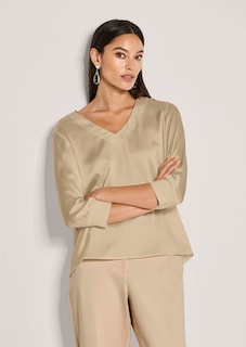 Blouse en soie stretch avec encolure en V thumbnail 2