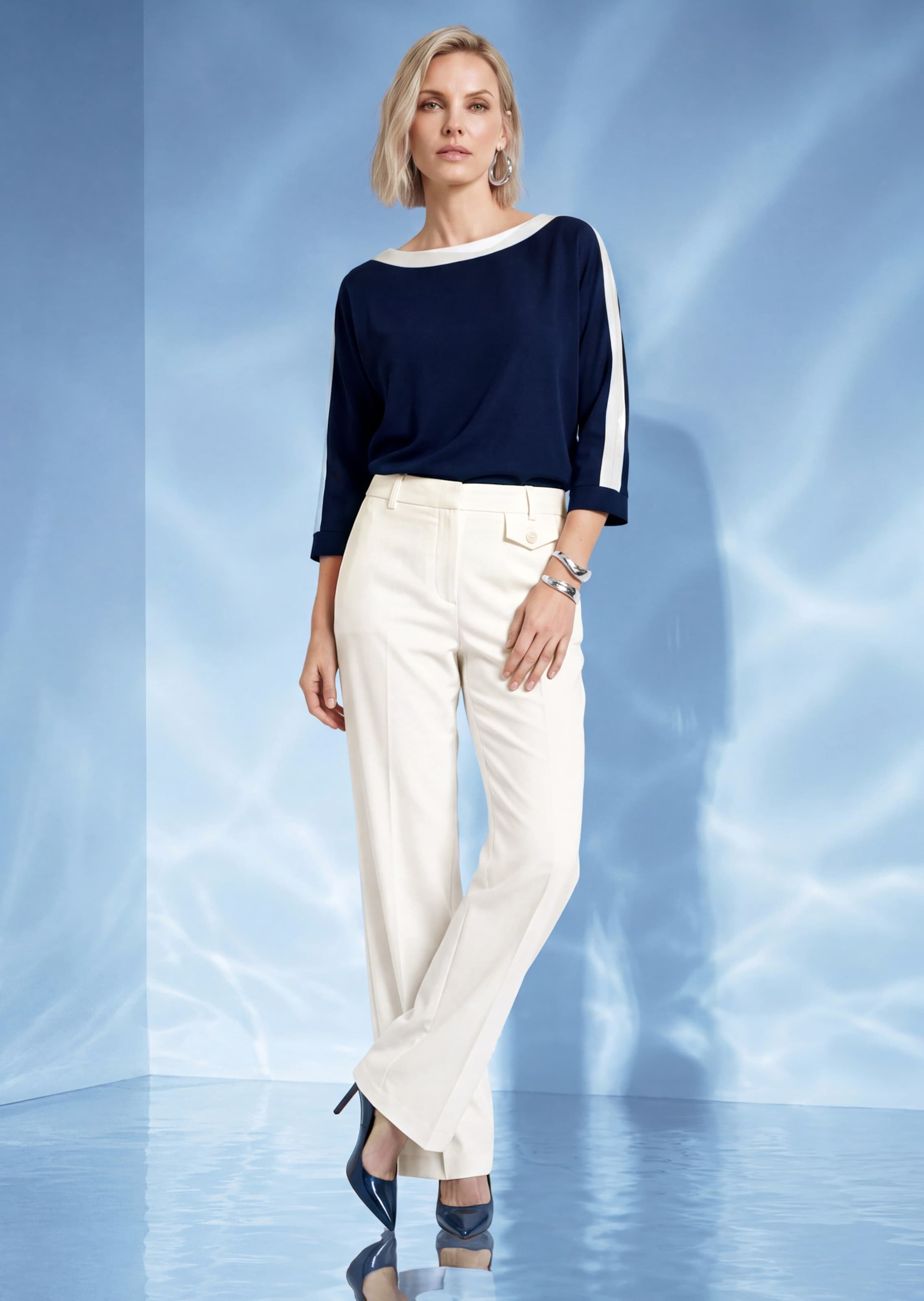 Satinhose aus Baumwolle mit weitem Bein
