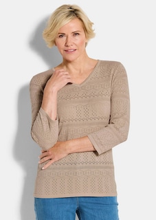 Leichter Strickpullover mit Ajourmuster thumbnail 1