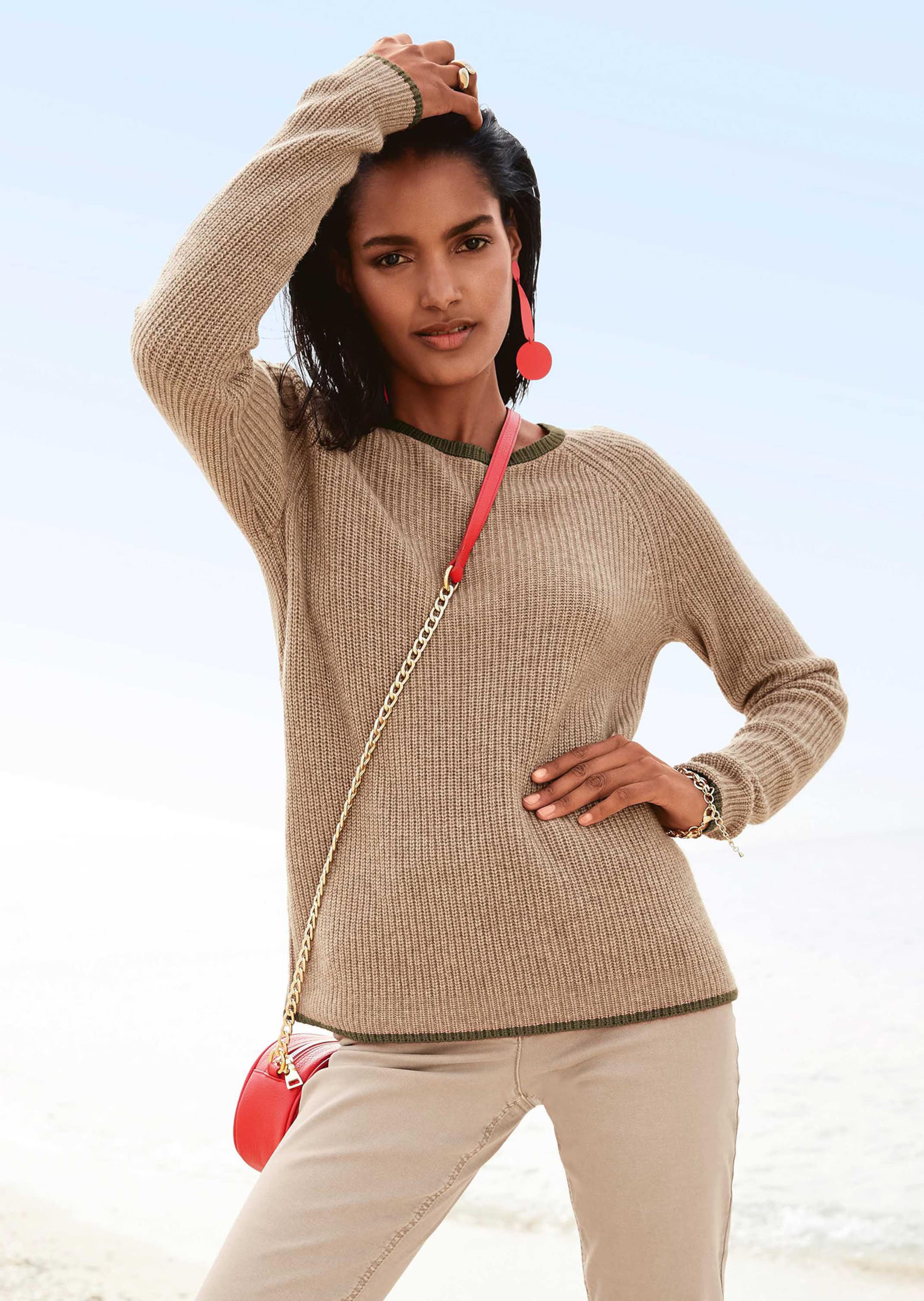 Rundhals-Pullover aus Rippstrick