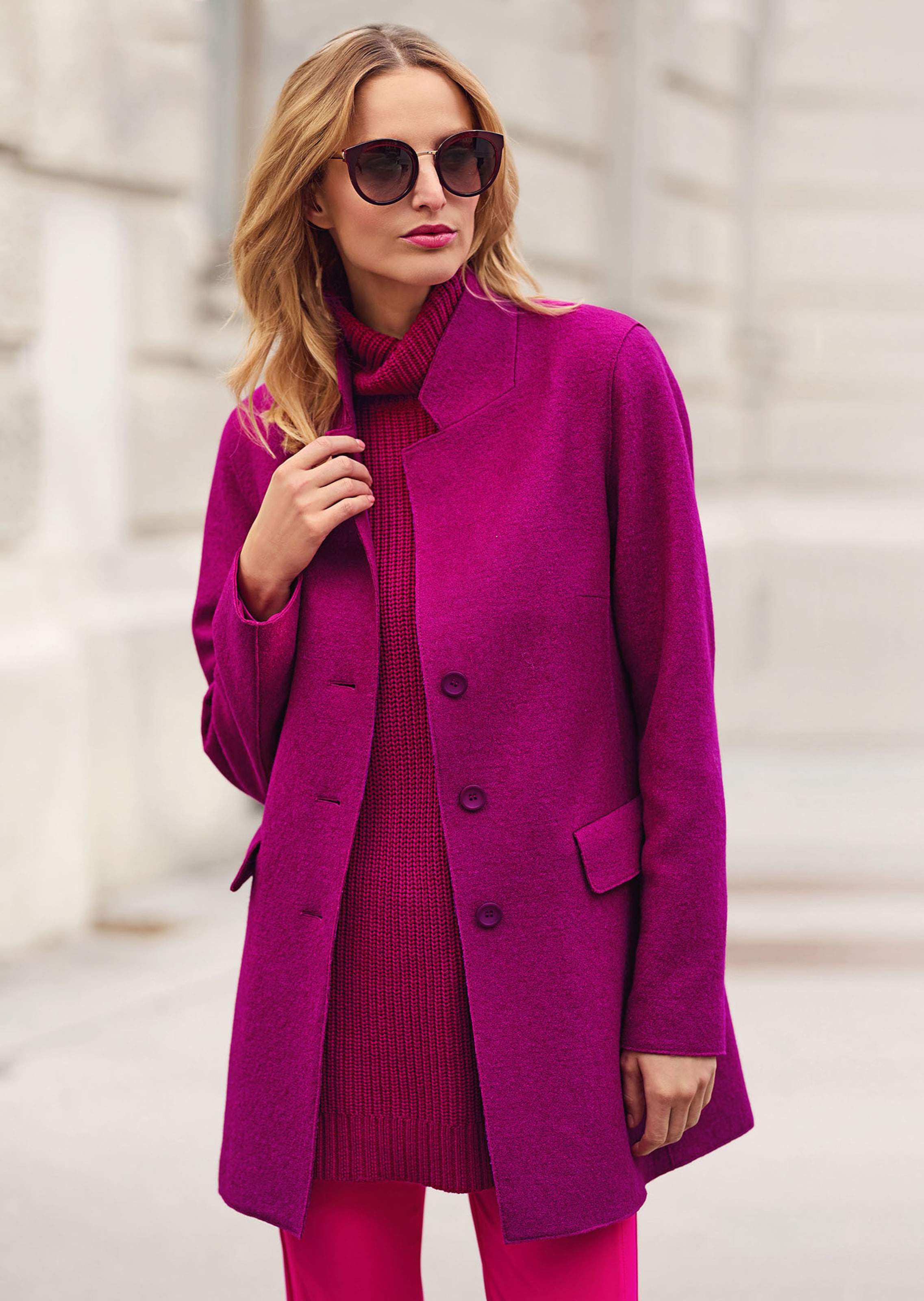Lange blazer met elegante structuur