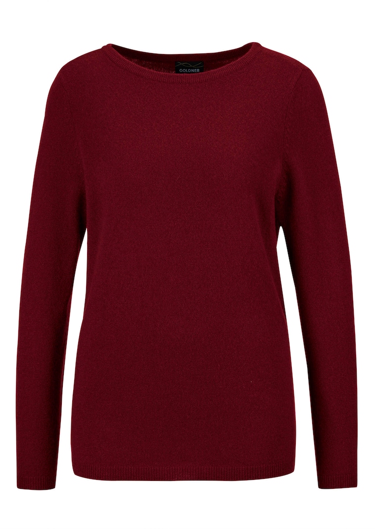 Kaschmirpullover mit U-Boot Ausschnitt