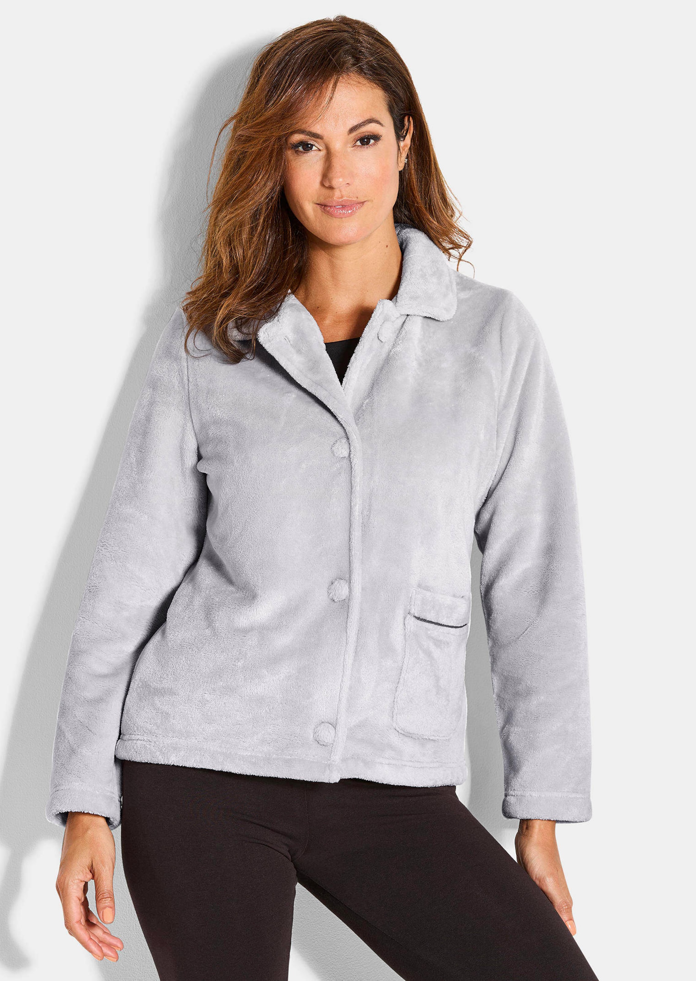 Fleece-Jacke mit Kragen