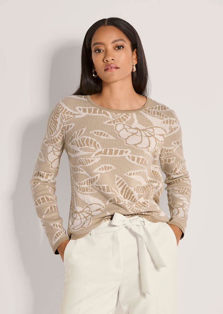 Strickpullover mit Bicolor-Jacquard
