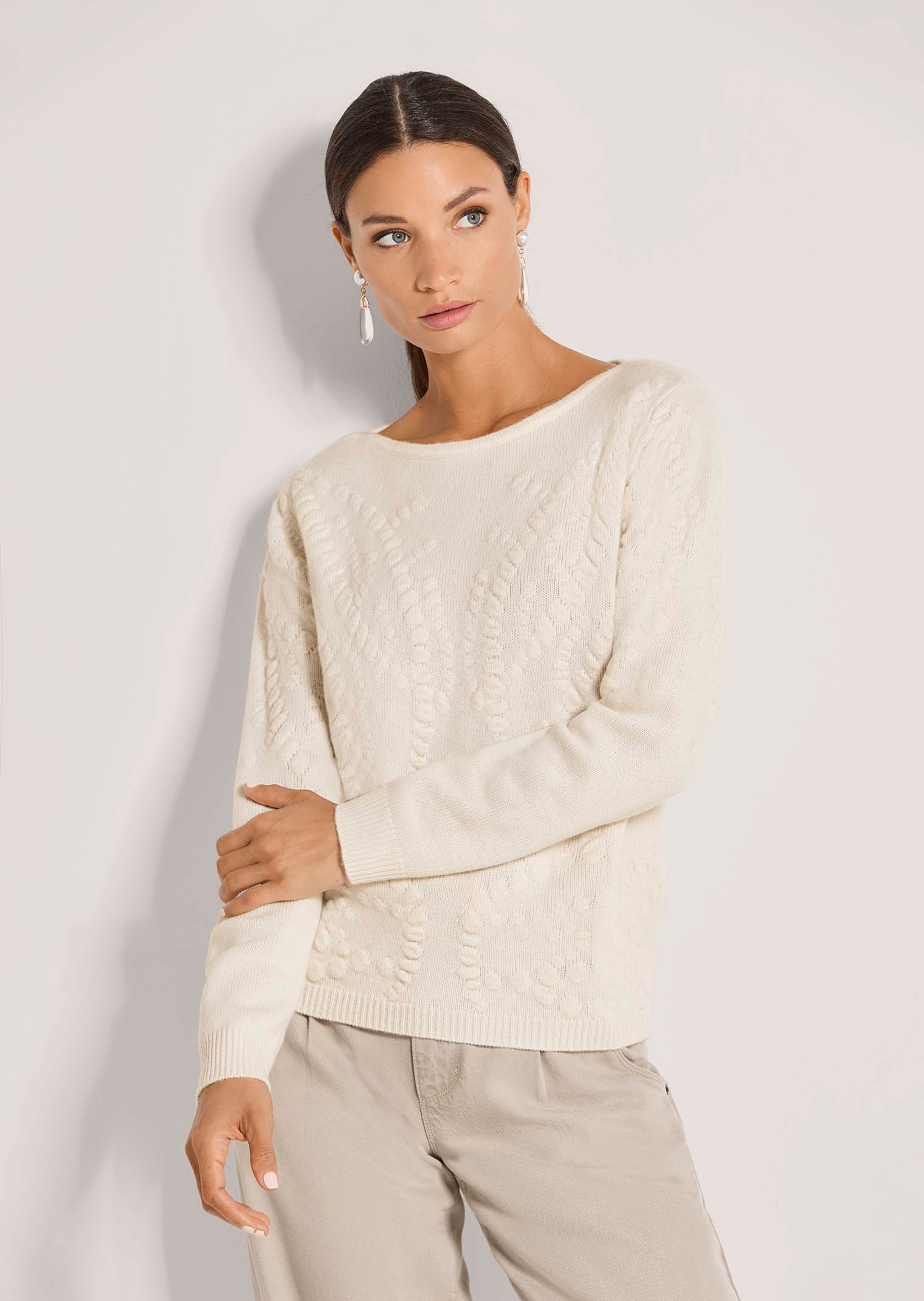 Pull en cachemire et maille structurée