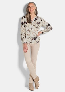Gedessineerde blouse met unieke print thumbnail 2