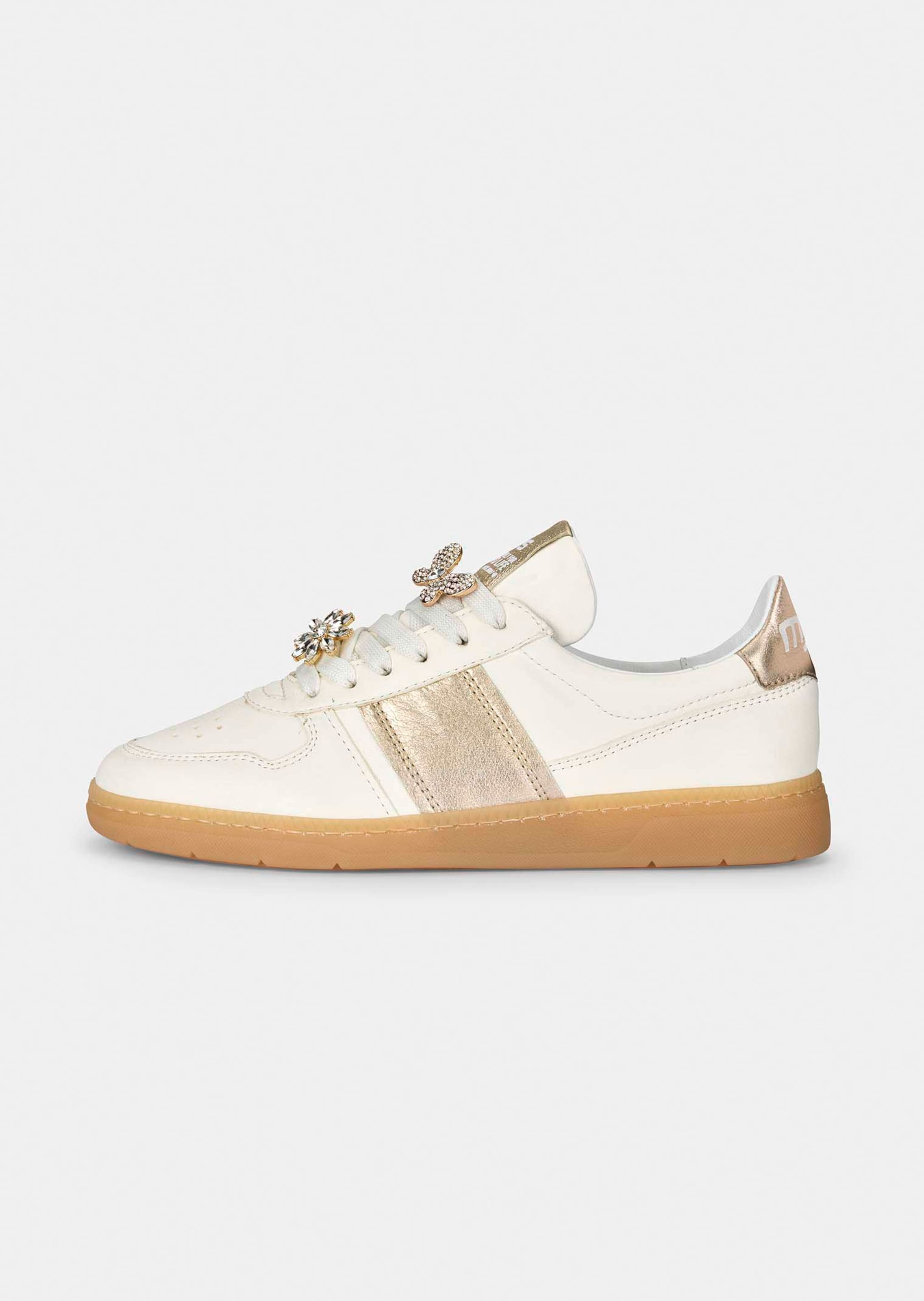 Leder-Sneaker mit Metallic-Akzent