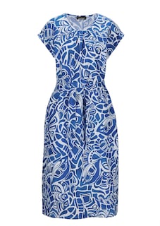 Leinenkleid mit Alloverdruck & Bindegürtel thumbnail 6
