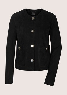 Lederjacke mit Zierknöpfen aus Ziegenvelours thumbnail 6