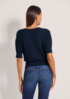 Cloqué-Pullover mit Jacquard-Blüten thumbnail 4