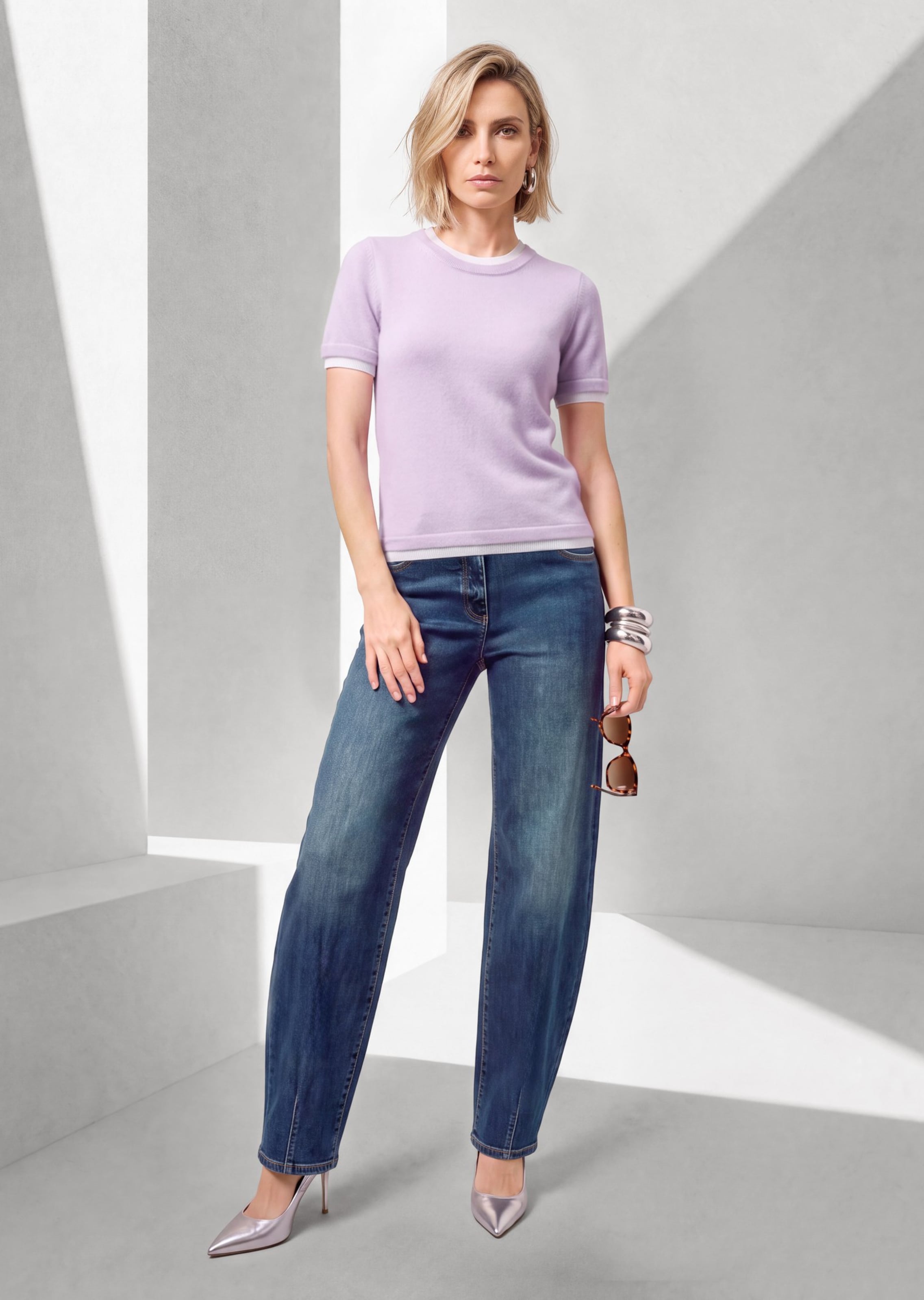 Verkürzte Barrel-Jeans