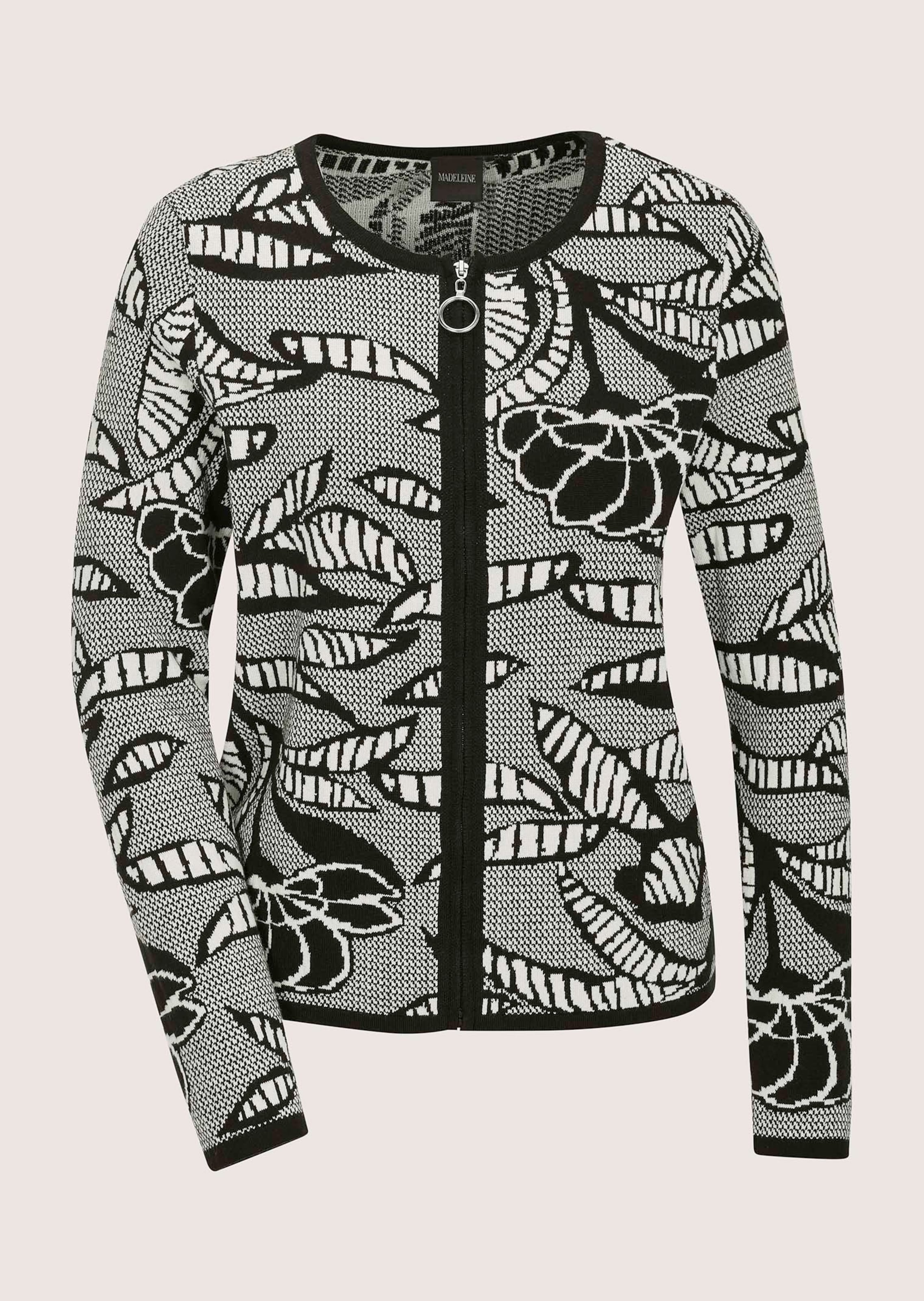 Jacquard knitted blazer with zip