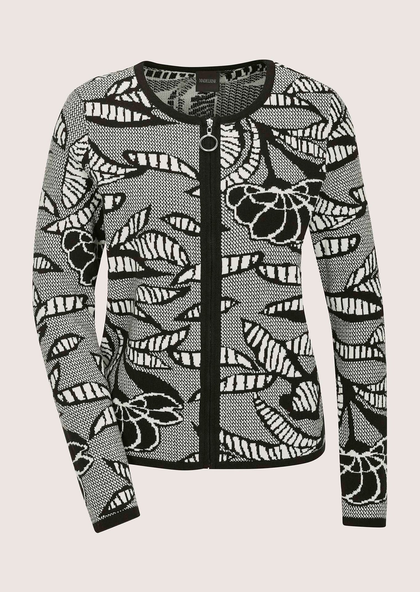 Blazer en maille à imprimé jacquard et zip
