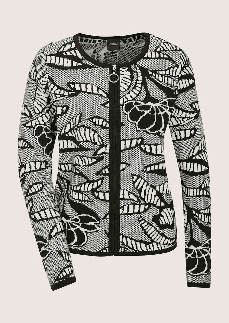 Jacquard knitted blazer with zip