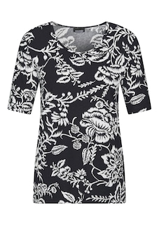 Jersey shirt met gebloemde print thumbnail 4