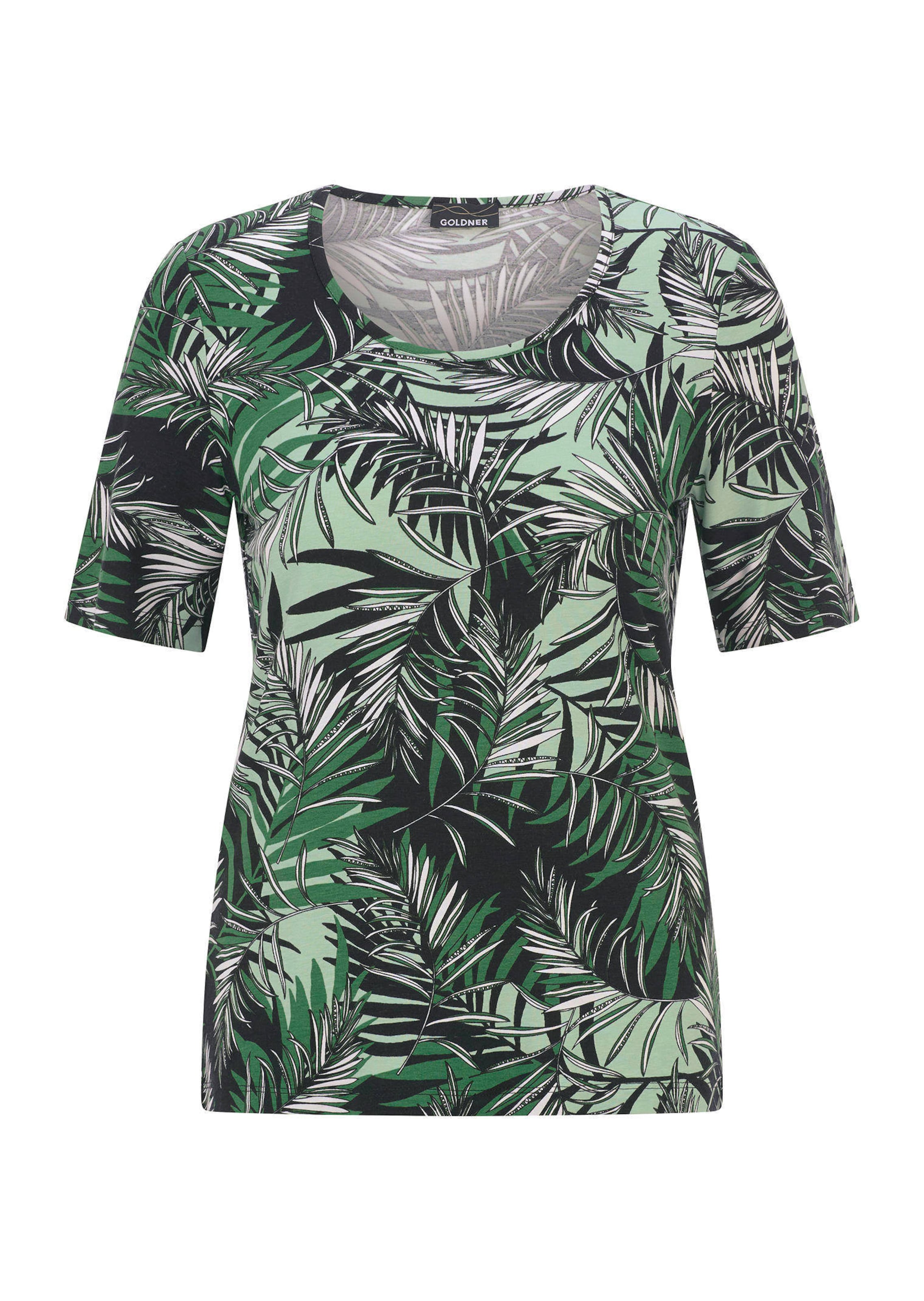 Shirt van viscose met palmenprint