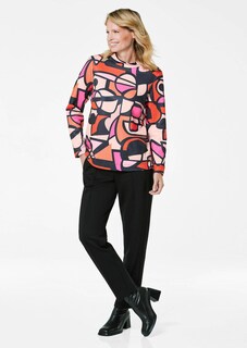 Sweatshirt met opstaande kraag en all-over dessin thumbnail 2