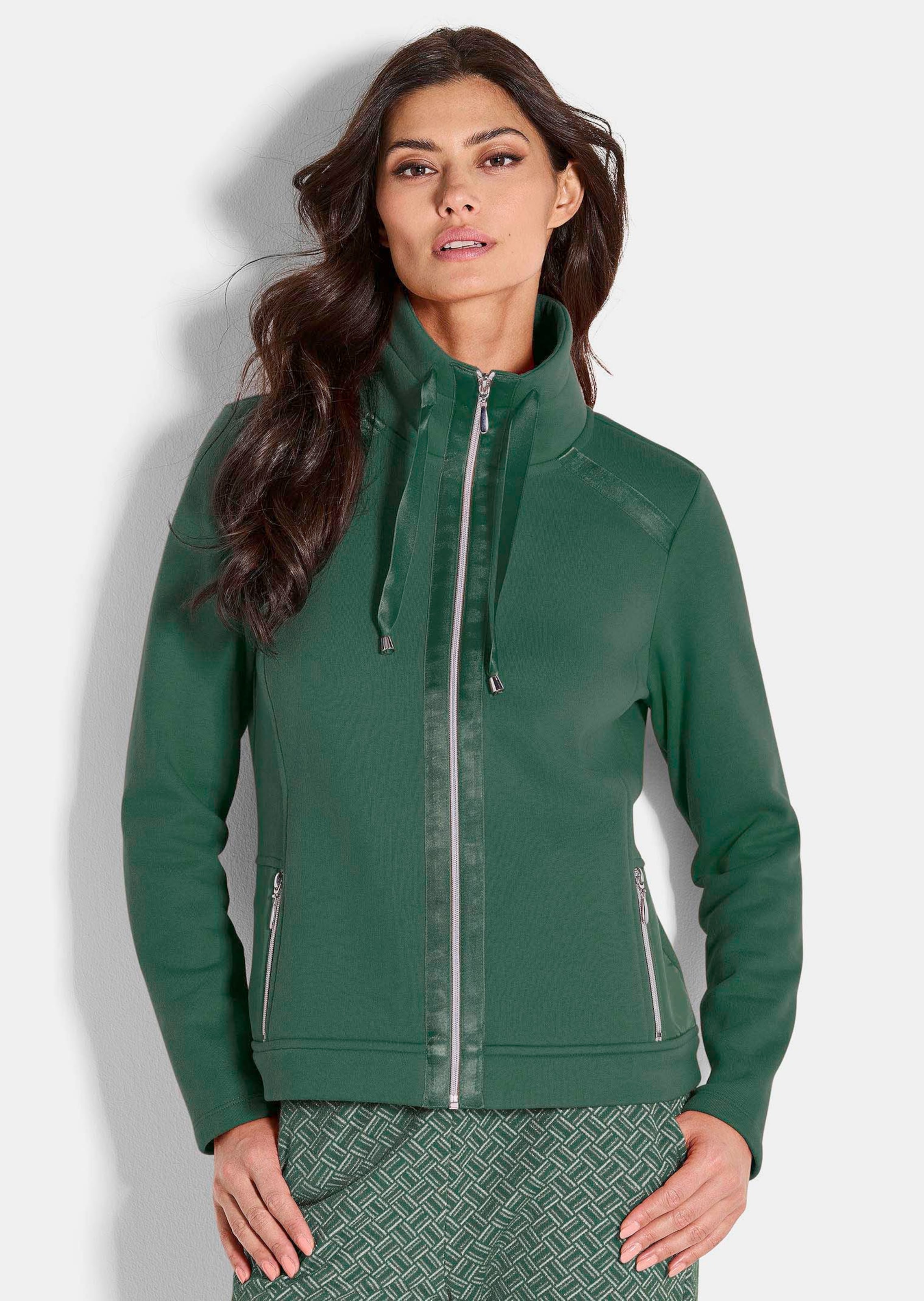 Heavy sweat jacket with trim