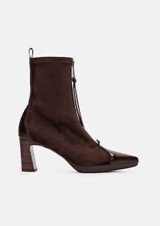 Spitze Stiefeletten in Wildlederoptik mit Glattleder thumbnail 1