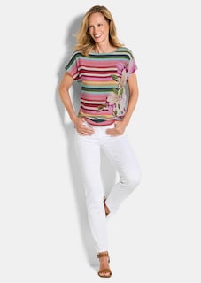 Blusenshirt mit Streifen und Blumen thumbnail 2