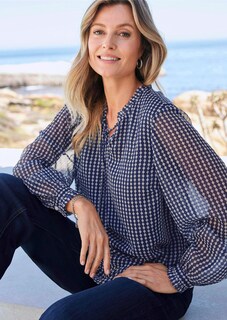 Chiffonbluse mit Gummibündchen thumbnail 8