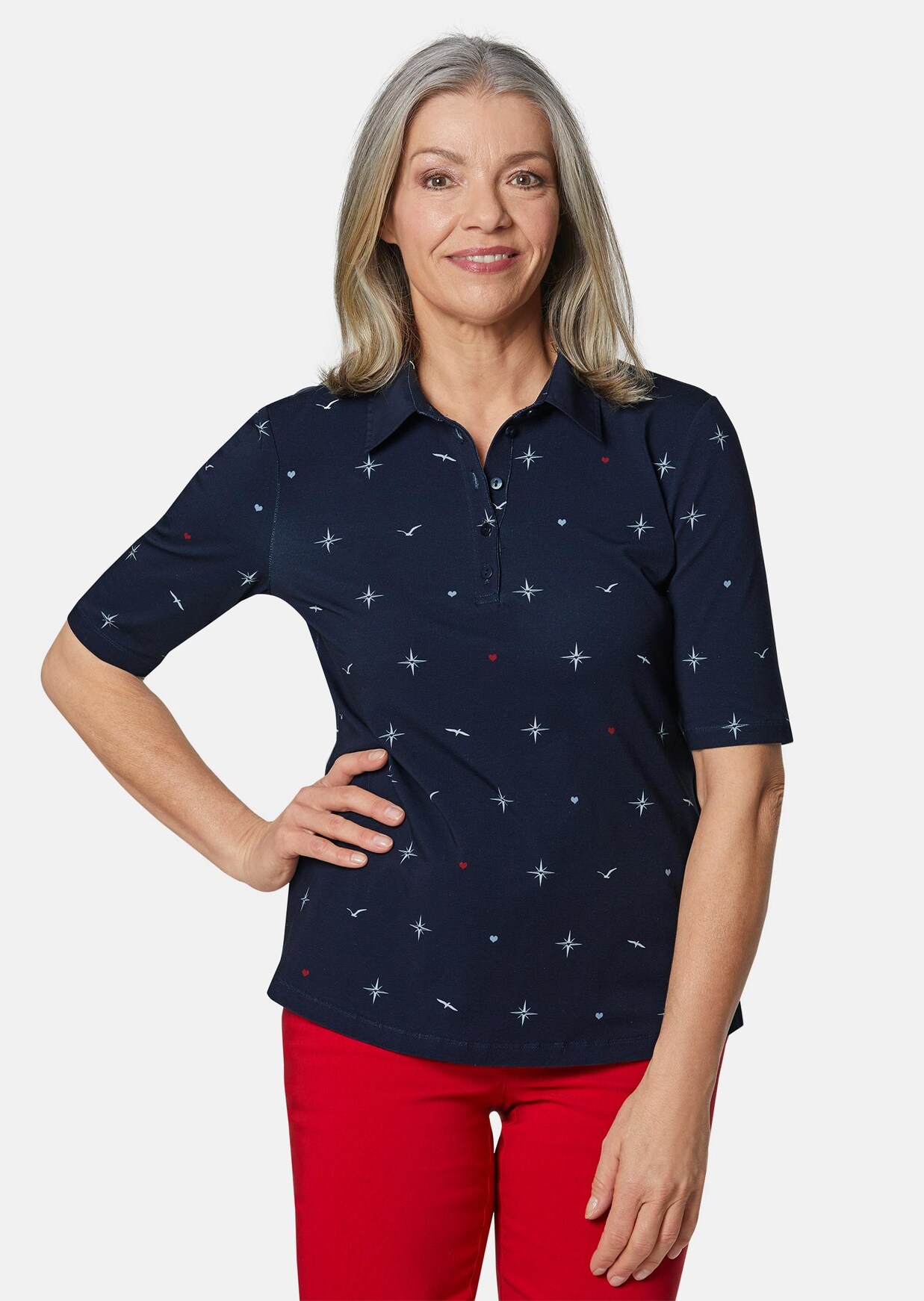 Bildschönes Druck-Poloshirt