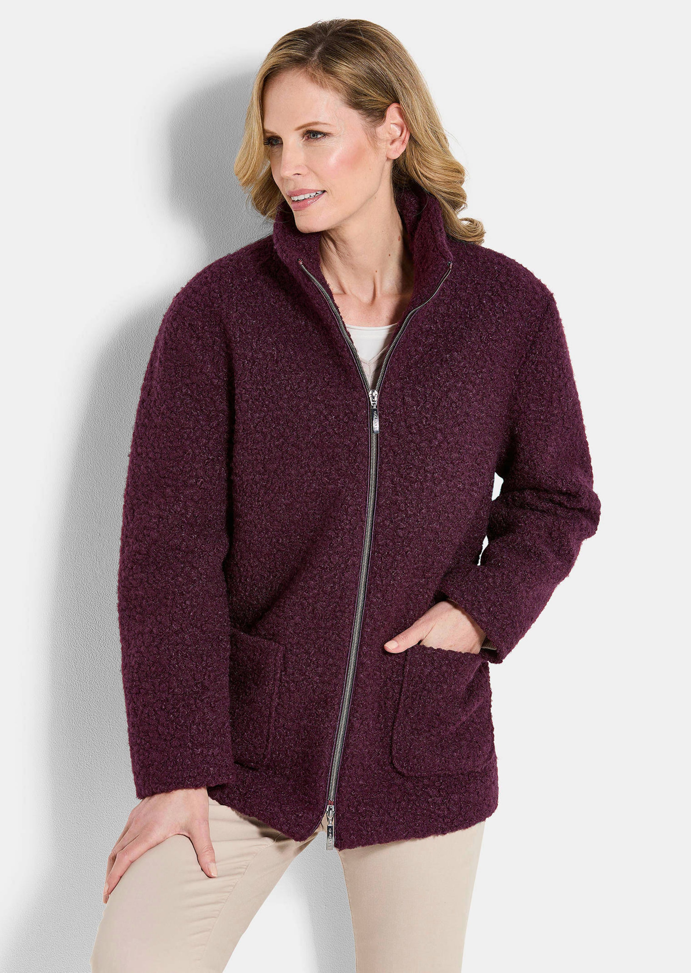 Veste teddy avec col montant