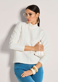 Sweatshirt met kabelpatroon thumbnail 5
