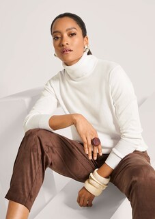 Pull en maille fine avec viscose et élasthanne thumbnail 5