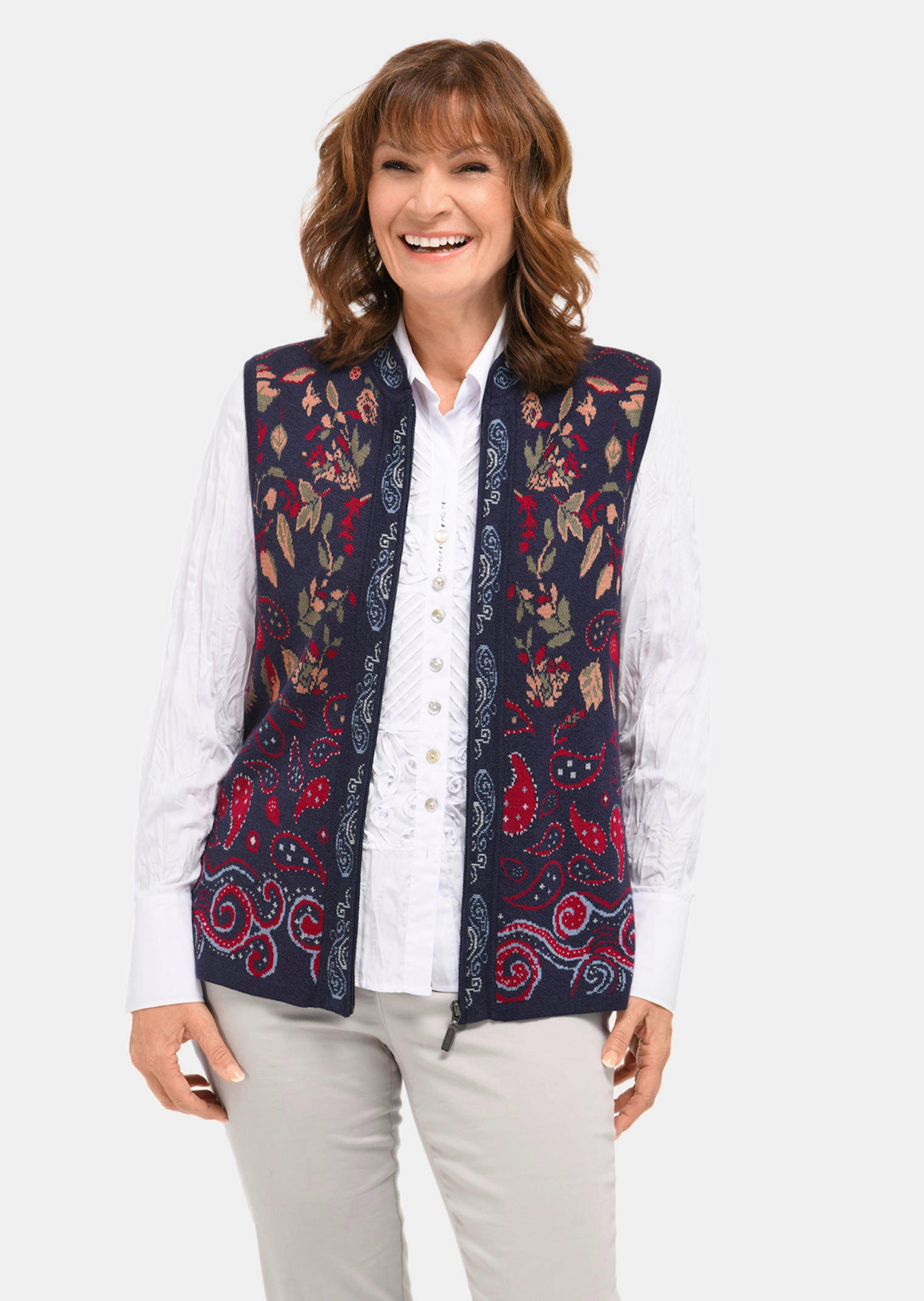 Strickweste mit aufwändigem Jacquardmuster