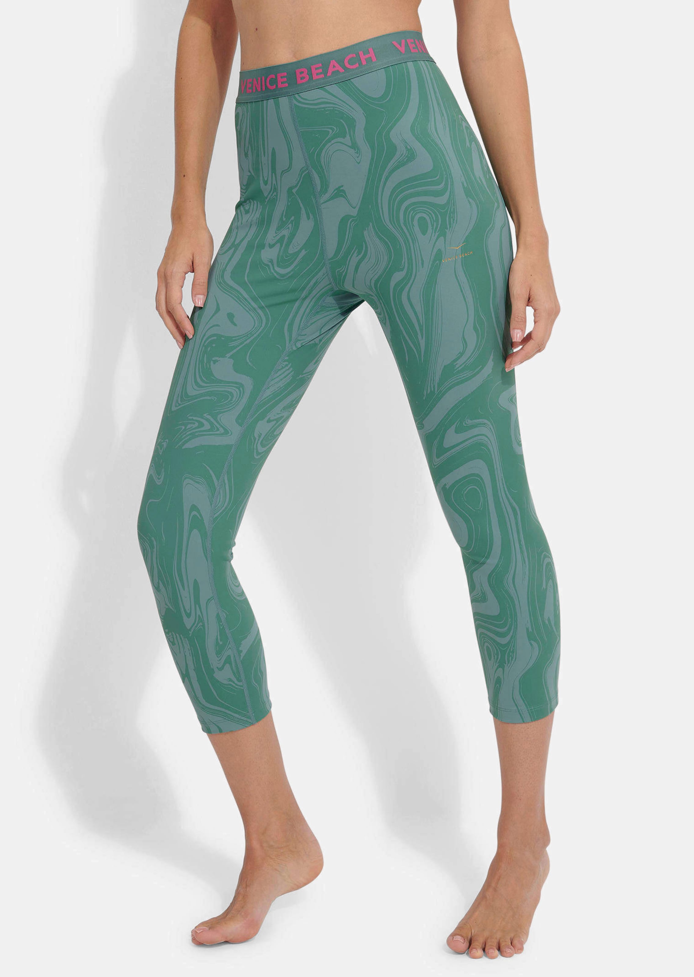7/8-Leggings mit breitem Logo-Bund