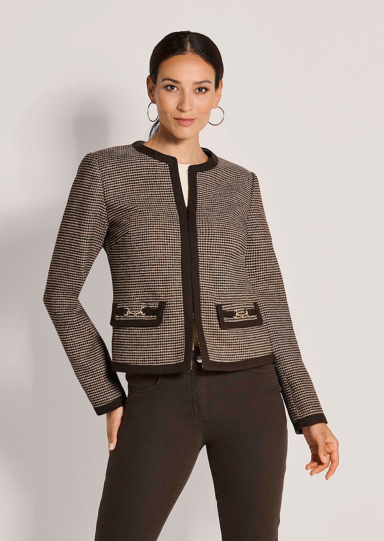 Kragenloser Pepita-Blazer