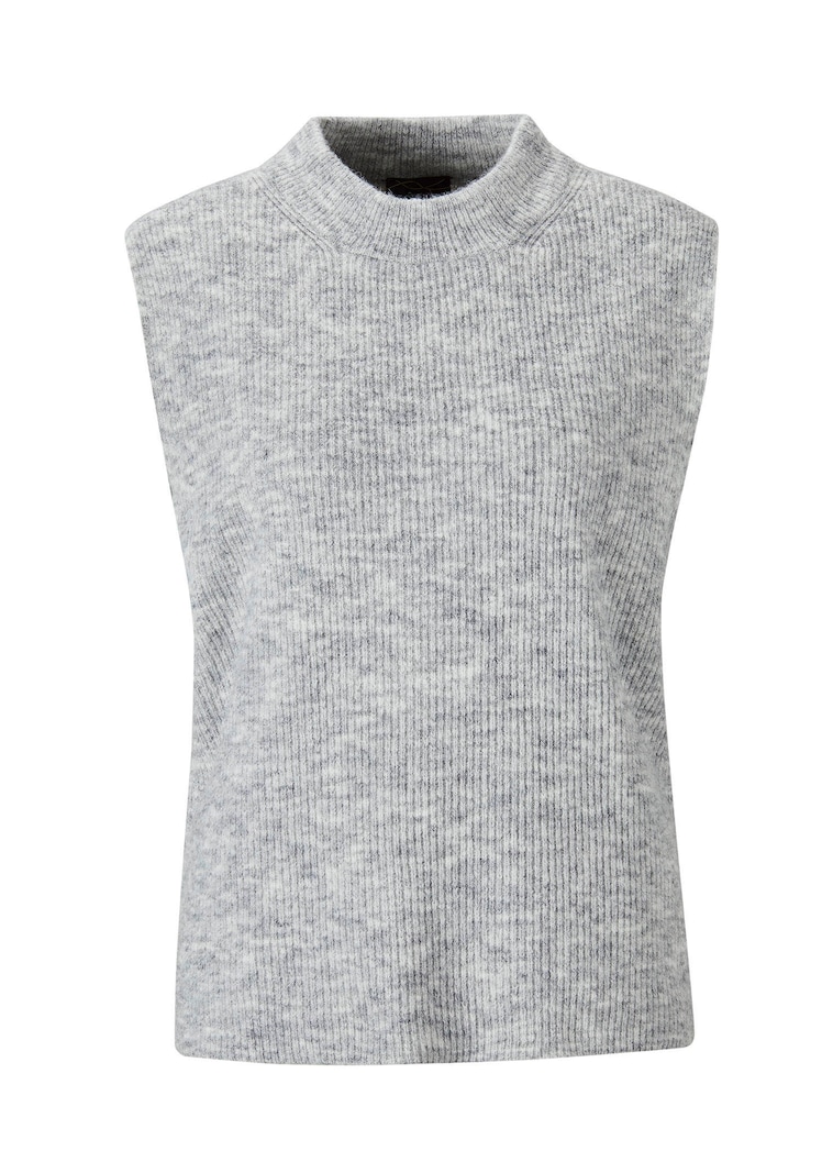 Ribpullover met opstaande kraag