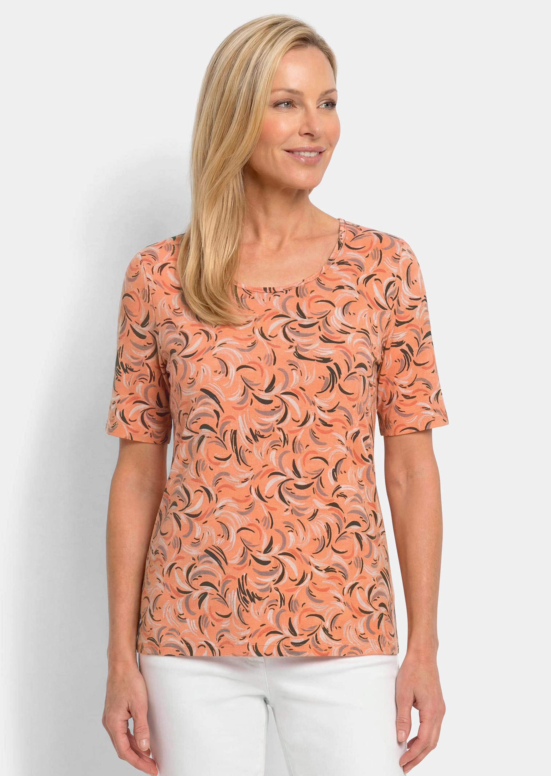Shirt van viscose met een frisse all-over print