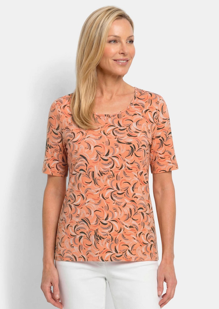 Viskoseshirt mit frischem All-over-Print