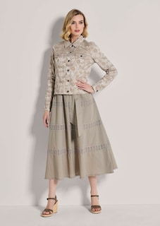 Kurze Jeansjacke mit Jacquard-Muster thumbnail 3