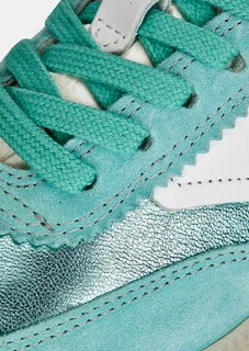 Leather trainers with a shimmer finish thumbnail 3