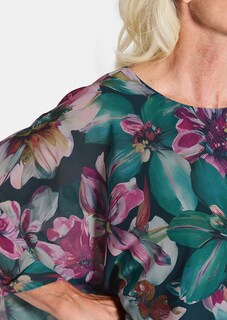 Blusenshirt mit Überwurf aus Chiffon thumbnail 5